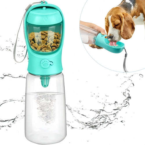 Pets Water Bottle Portable Food-Grade Material Dog Cat Travel Pet Water Cup Bottle with Food Dispenser Puppy Water Bottle