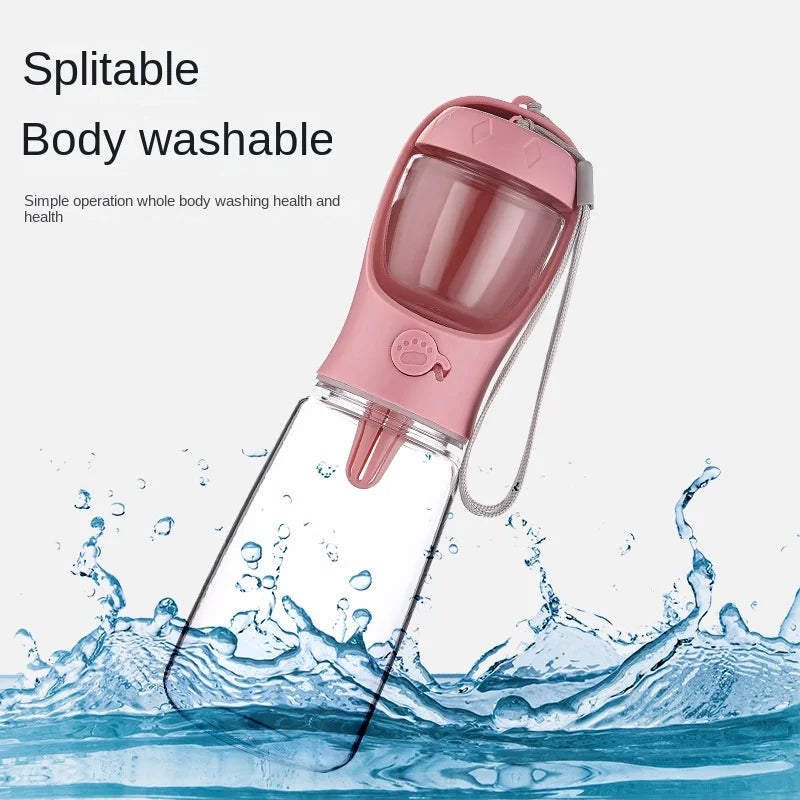 Pets Water Bottle Portable Food-Grade Material Dog Cat Travel Pet Water Cup Bottle with Food Dispenser Puppy Water Bottle