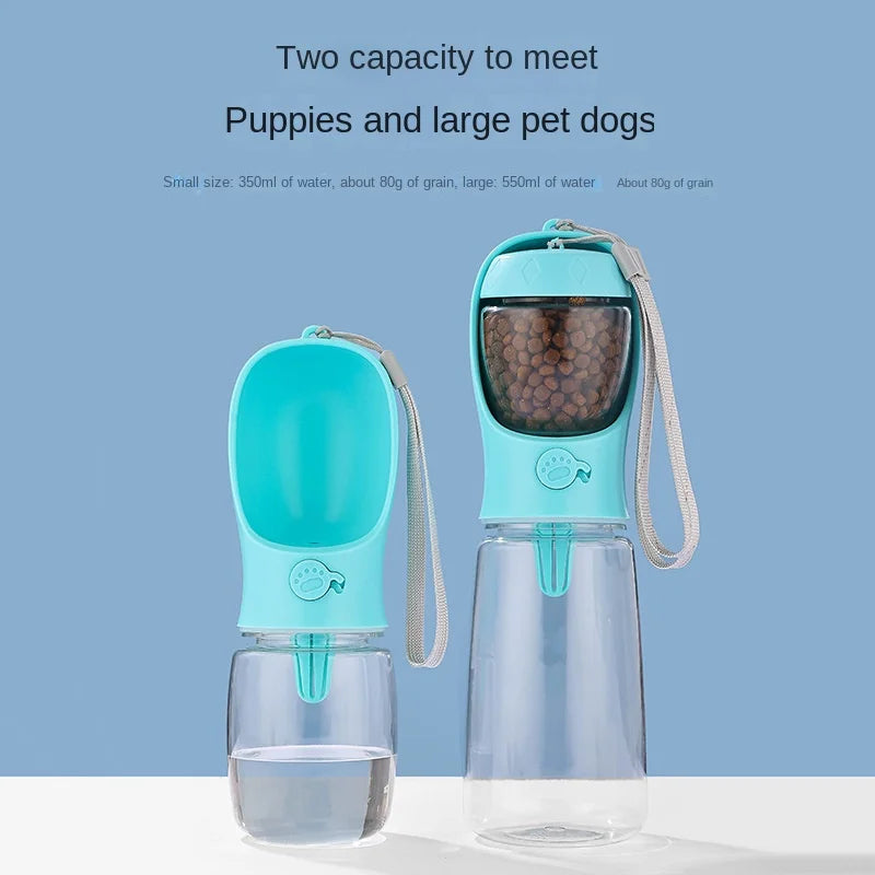 Pets Water Bottle Portable Food-Grade Material Dog Cat Travel Pet Water Cup Bottle with Food Dispenser Puppy Water Bottle